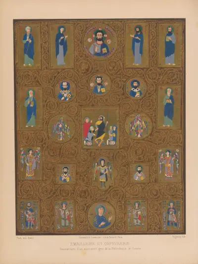 Couverture d’un manuscrit grec de la Bibliothèque de Nienne av Joseph Rose Lemercier