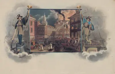 Požár na křižovatce 7th a Sanson streets ve Filadelfii, John Rubens Smith