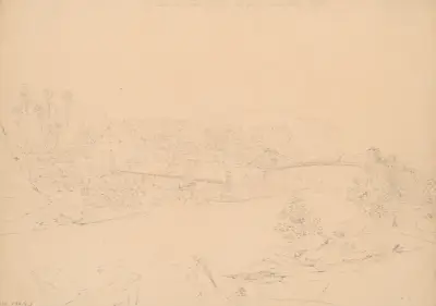 Padací most přes Potomac v George Townu, D.C., John Rubens Smith