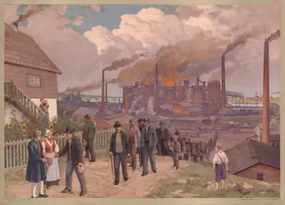 Deutsches Land – Blast furnace in the Rhine-Westphalia industrial area av Rudolf Hellgrewe