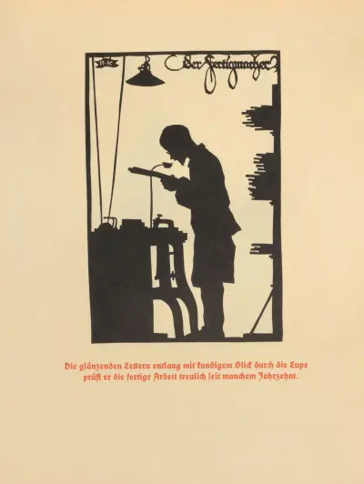 Die Schriftgiesserei im Schattenbild Pl.12 von Rudolf Koch