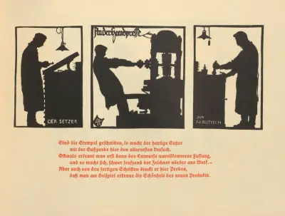 Die Schriftgiesserei im Schattenbild Pl.21 von Rudolf Koch