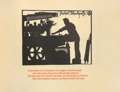 Die Schriftgiesserei im Schattenbild Pl.22 von Rudolf Koch