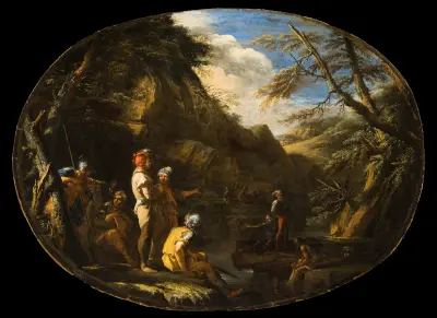 Landschaft mit bewaffneten Männern, 1640 – Nr. 1 von Salvator Rosa