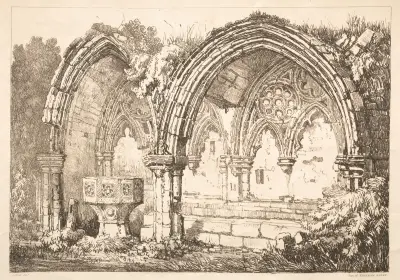 Teil der Kirkham Abbey von Samuel Prout
