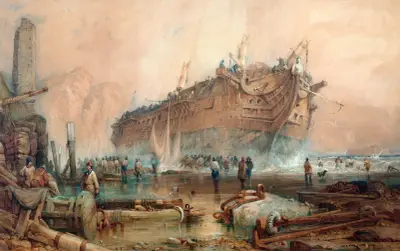 Wrack eines Ostindienfahrers von Samuel Prout