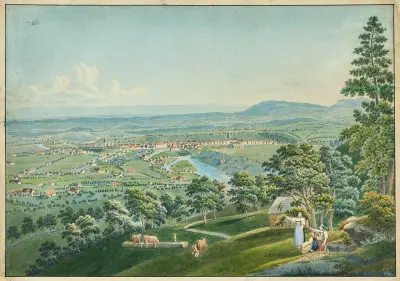 Pohled na Bern a Aare z Gurtenu – Nr. 1, Jakob Samuel Weibel