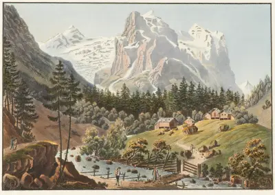 Ledovec Roselauvi na hoře Scheidek v údolí Oberhasle, Jakob Samuel Weibel