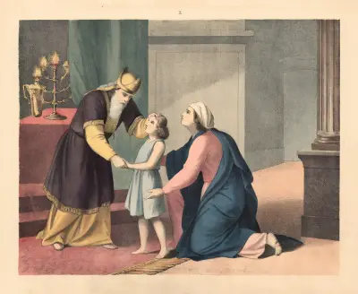 Hannah presents Samuel to Eli av Sandberg