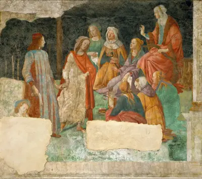 Young man before the Seven liberal arts av Sandro Botticelli