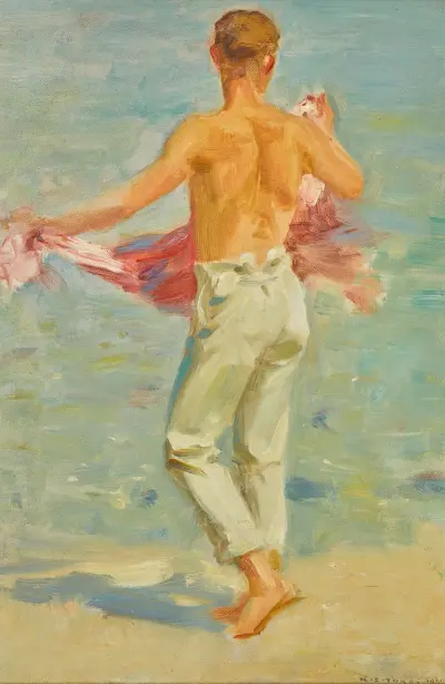 Preparing to bathe, Henry Scott Tuke
