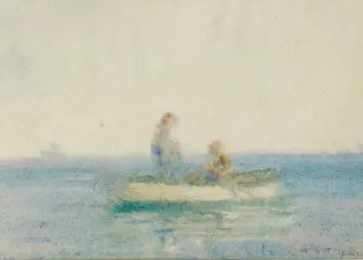Two Figures In A Boat, Henry Scott Tuke