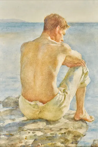 Watching the sea, Henry Scott Tuke