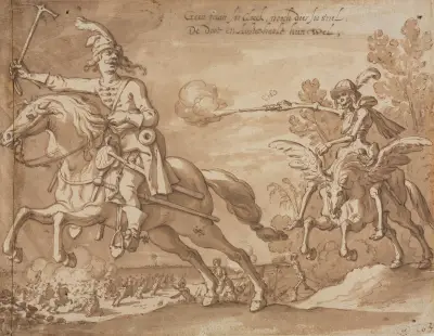 Death on Horseback Chasing a Flying Knight, Sebastian Vrancx