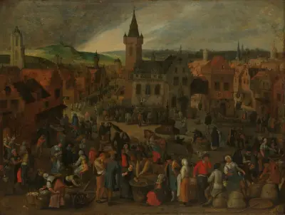 Market Day in a Flemish Town, Sebastian Vrancx