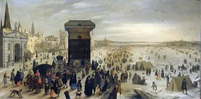 The Kranenhoofd on the Scheldt, Antwerp (Winter Pastime on the Scheldt in Antwerp), Sebastian Vrancx