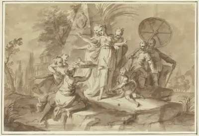 Architectural study av Sebastiano Ricci