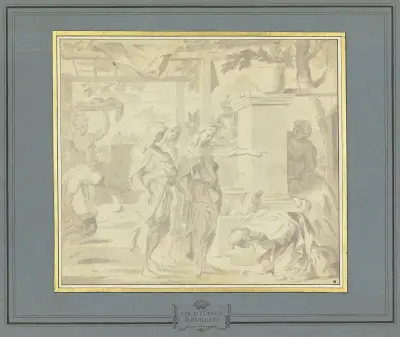 Abraham und die drei Engel av Sébastien Bourdon
