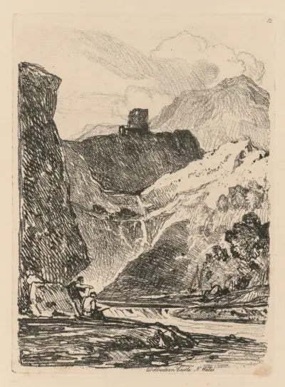 Dolbadern Castle, Llanberris Lake, North Wales von John Sell Cotman
