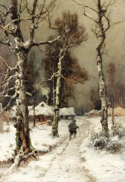 Homeward Bound through a Wintry Forest av Julius Sergius Klever