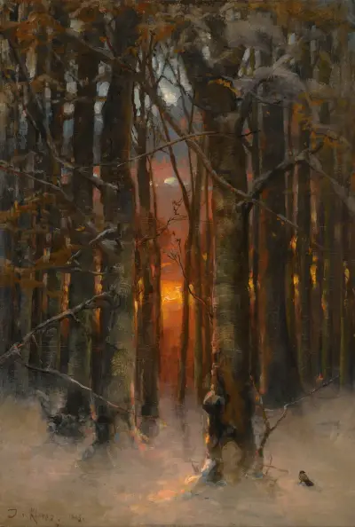 Sunset Through The Trees av Julius Sergius Klever