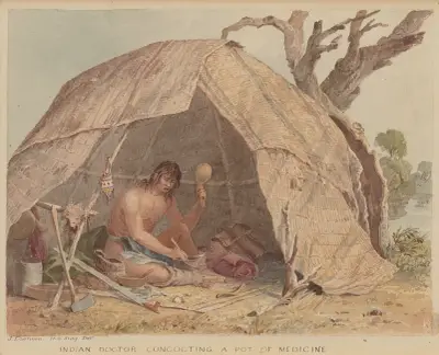 Indian Doctor Concocting a Pot of Medicine von Seth Eastman