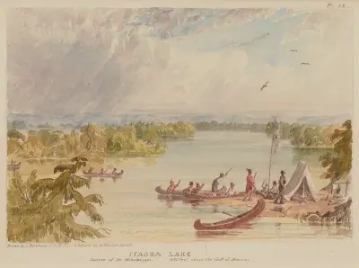 Itasca Lake, Source of the Mississippi, 1575 Feet above the Gulf of Mexico von Seth Eastman