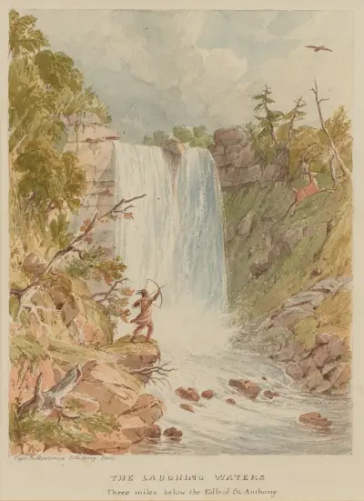 The Laughing Waters Three Miles Below the Falls of St. Anthony von Seth Eastman