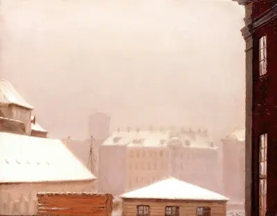 Kopenhaga; dachy pod śniegiem, Peder Severin Krøyer