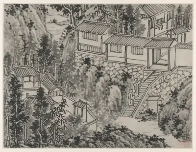 The Pine Retreat av Shen Zhou