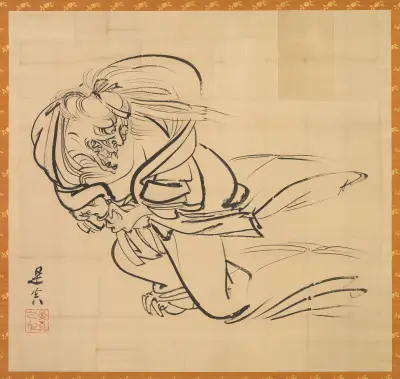 Sketch of Ibaraki-dōji av Shibata Zeshin
