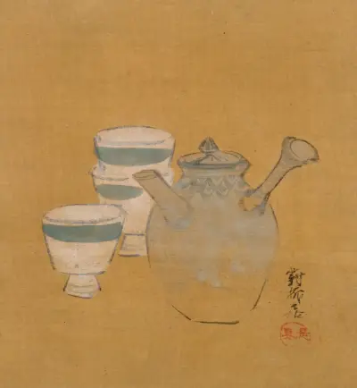 Teapot and Cups av Shibata Zeshin