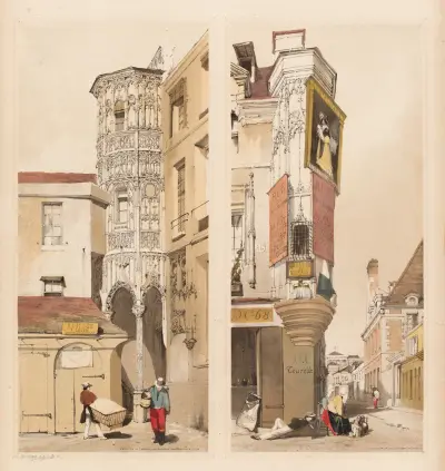 Hôtel de la Trémouille, rue des Bourdonnais et Vieille-rue-du-Temple, Paris von Thomas Shotter Boys