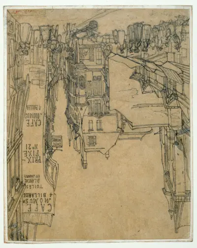 La rue des Prêtres Saint-Germain l’Auxerrois et le café Momus von Thomas Shotter Boys