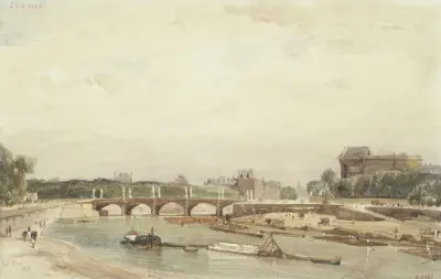 Le pont de la Concorde vu du Cours de la Reine von Thomas Shotter Boys