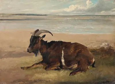 A Goat By The Shore, Margate von Thomas Sidney Cooper
