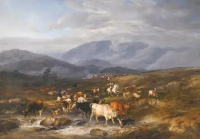 An Intercepted Raid, Ettrick Shepherd von Thomas Sidney Cooper