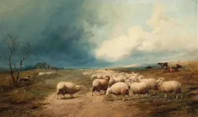 The fleecy charge von Thomas Sidney Cooper