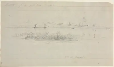 Lov štik pomocí oštěpu v Setauketu, Long Island, New York, William Sidney Mount
