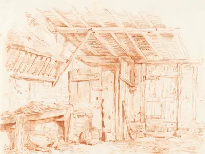 Innenansicht eines Bauernhauses von Sigmund Freudenberger