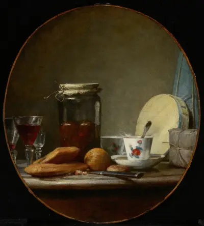 Skål med aprikoser, Jean Siméon Chardin