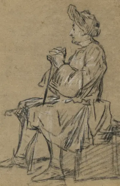 Studie sedícího muže, Jean Siméon Chardin