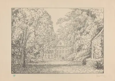Gezicht op kasteel Duivenvoorde vanuit de tuin Duivenvoorde I von Simon Moulijn