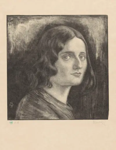 Portret van een onbekende vrouw von Simon Moulijn