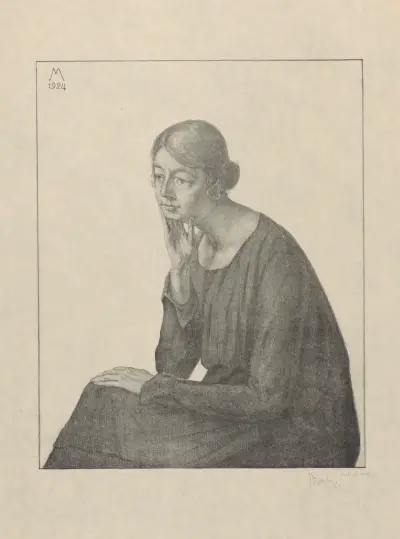 Portret van Henriëtte Haitsma Mulier, 1924 von Simon Moulijn