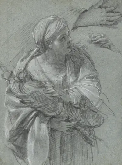 Creusa Carrying the Gods of Troy av Simon Vouet