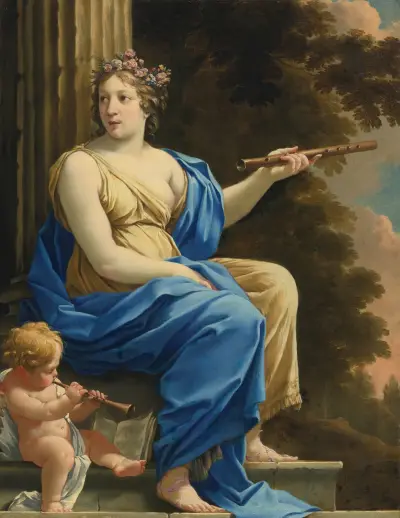 Euterpe, The Muse Of Music And Lyric Poetry av Simon Vouet
