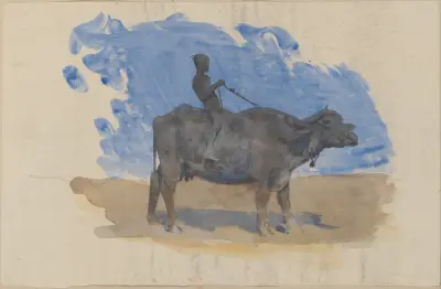 Boy on Water Buffalo av John Singer Sargent