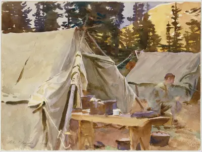 Camp at Lake O’Hara av John Singer Sargent
