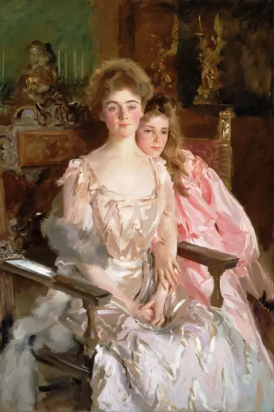 Mrs. Fiske Warren (Gretchen Osgood) And Her Daughter Rachel av John Singer Sargent